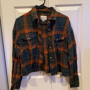American Eagle Cropped Flannel